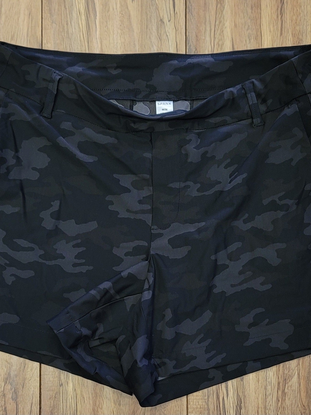 SPANX Black Camo Active Shorts